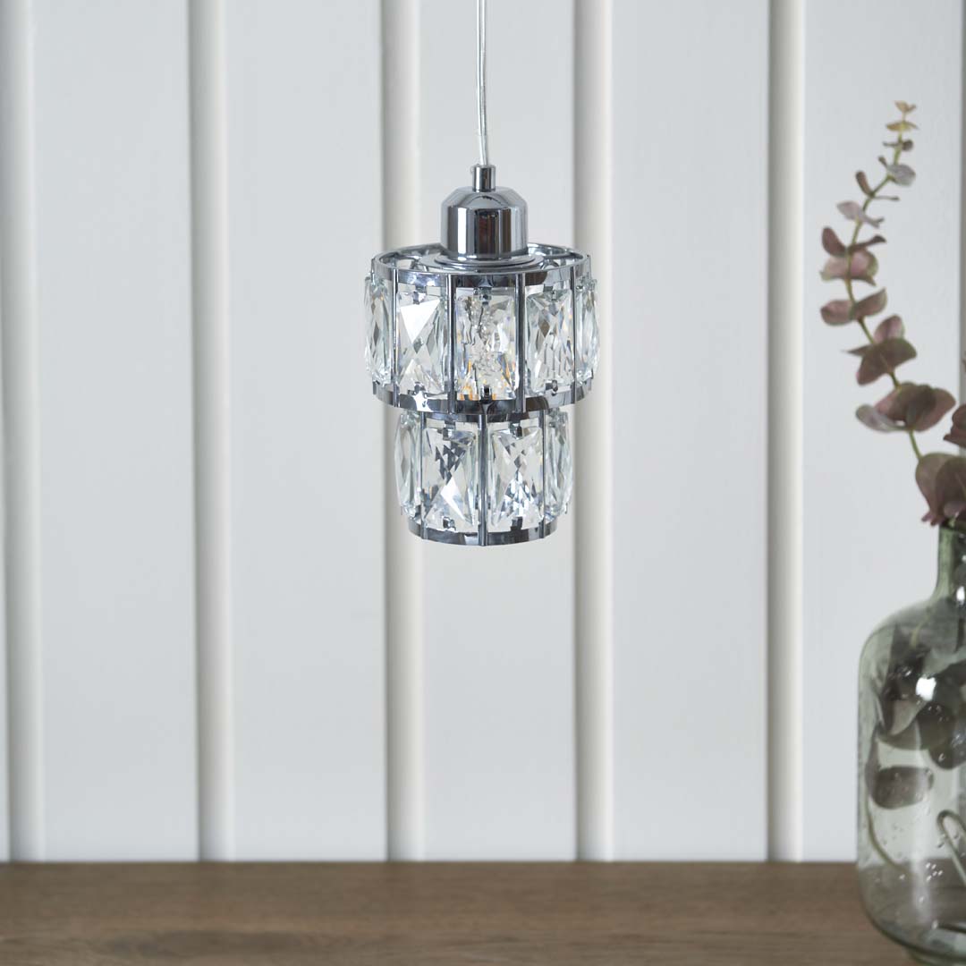 Pagazzi Darla Small Chrome Ceiling Light Pendant