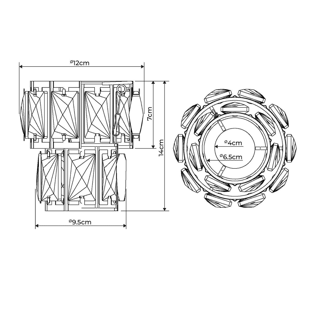 Pagazzi Darla Small Chrome Ceiling Light Pendant