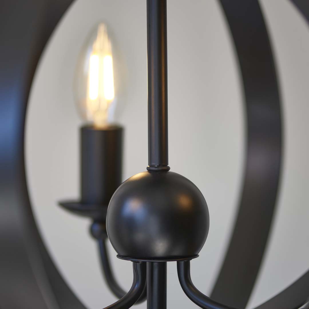 Pagazzi Midnight 3 Light Matte Black Pendant Ceiling Light