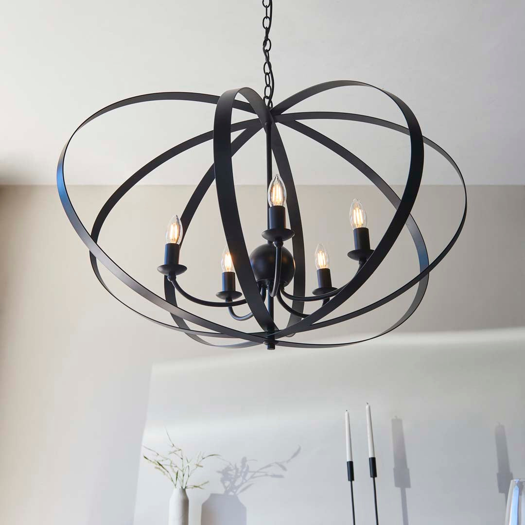 Pagazzi Midnight 5 Light Matte Black Pendant Ceiling Light