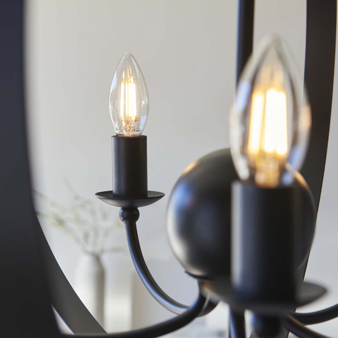 Pagazzi Midnight 5 Light Matte Black Pendant Ceiling Light