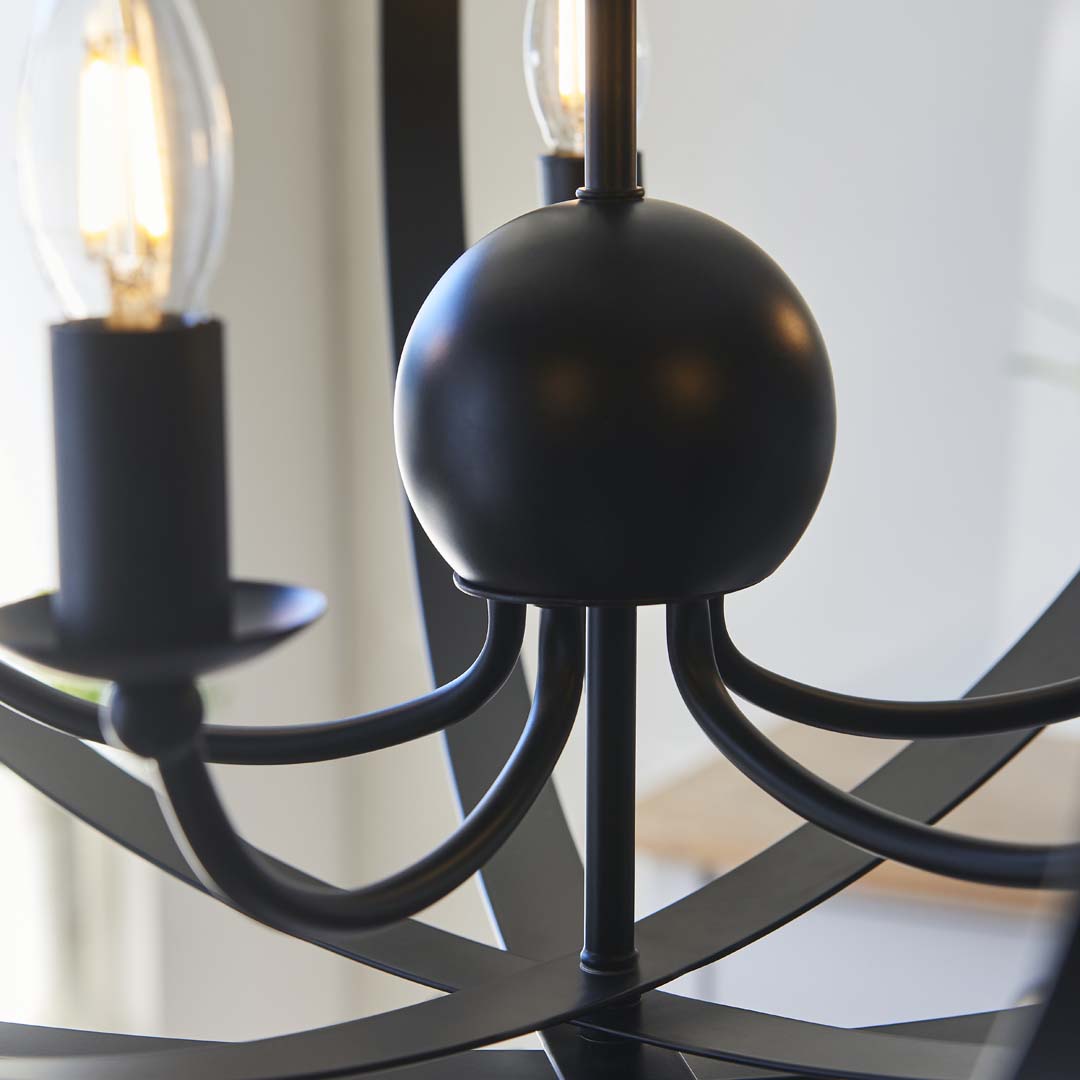 Pagazzi Midnight 5 Light Matte Black Pendant Ceiling Light