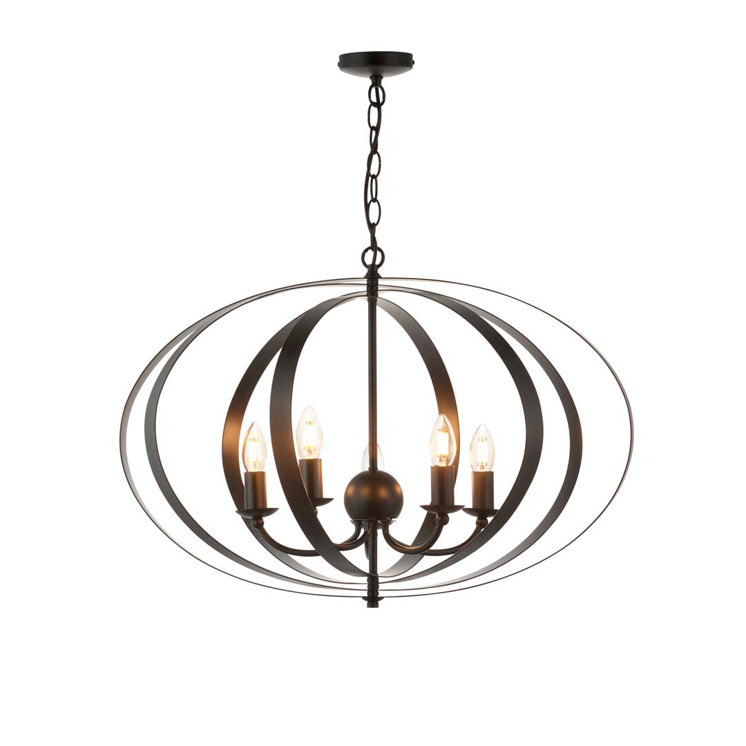 Pagazzi Midnight 5 Light Matte Black Pendant Ceiling Light