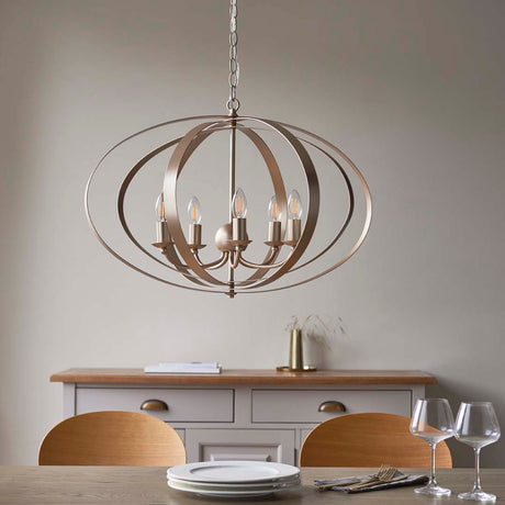 Pagazzi Midnight 5 Light Satin Gold Ceiling Light Pendant
