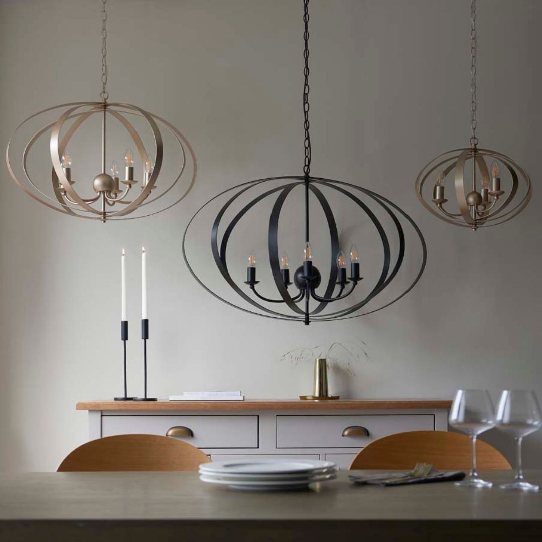 Pagazzi Midnight 5 Light Satin Gold Ceiling Light Pendant