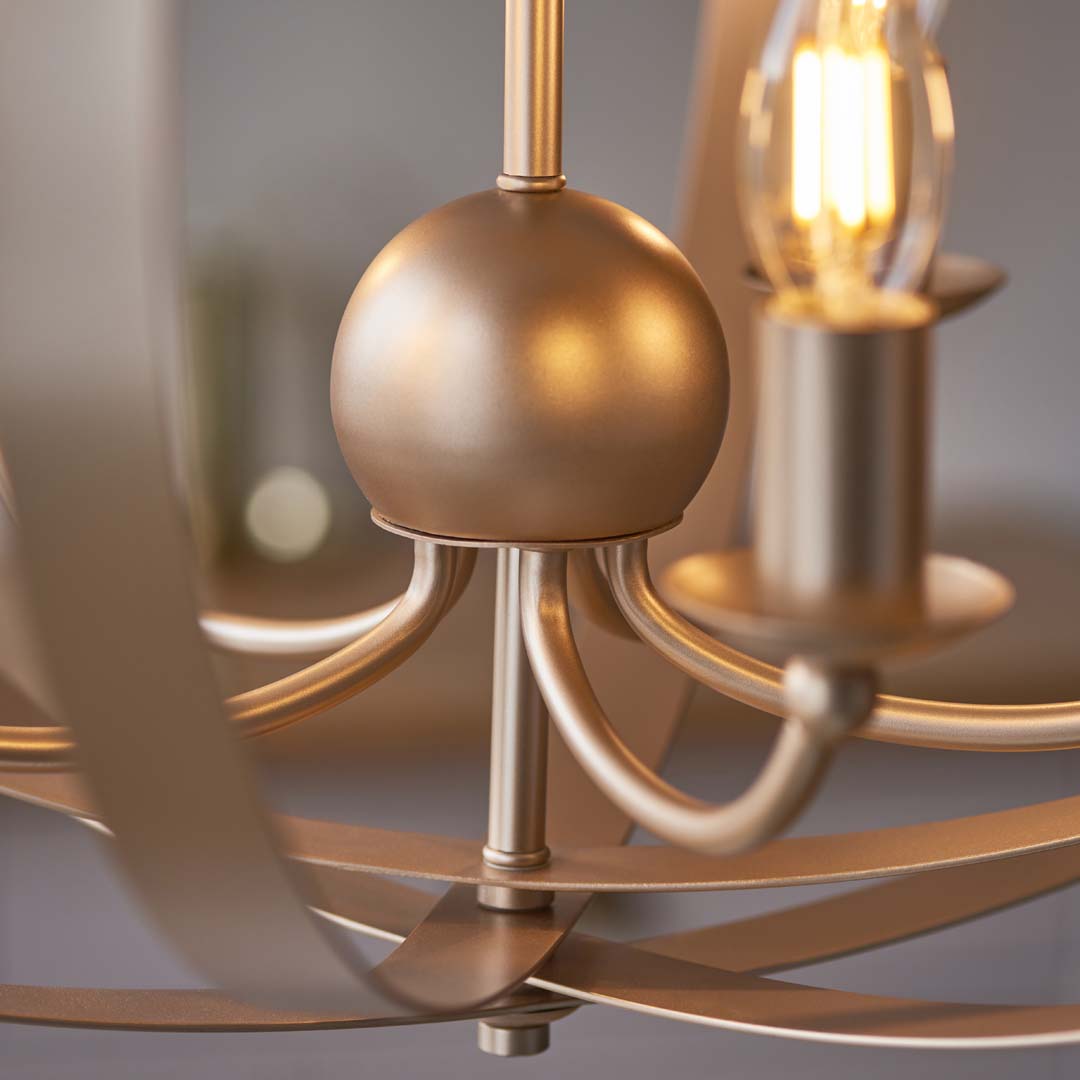 Pagazzi Midnight 5 Light Satin Gold Ceiling Light Pendant