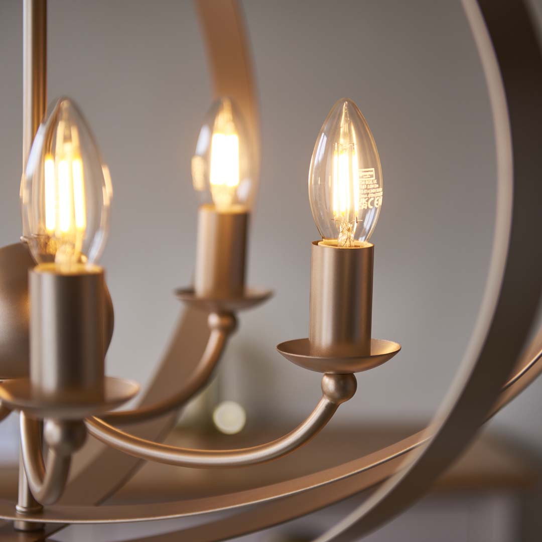 Pagazzi Midnight 5 Light Satin Gold Ceiling Light Pendant