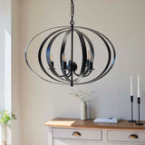 Pagazzi Midnight 5 Light Matte Black Pendant Ceiling Light - Large