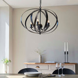Pagazzi Midnight 5 Light Matte Black Pendant Ceiling Light - Large