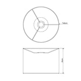 Pagazzi Hinton 40x21cm Charcoal Shade
