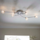 Pagazzi Jaymie 6 Light Chrome Semi Flush Ceiling Light