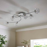 Pagazzi Jaymie 6 Light Chrome Semi Flush Ceiling Light