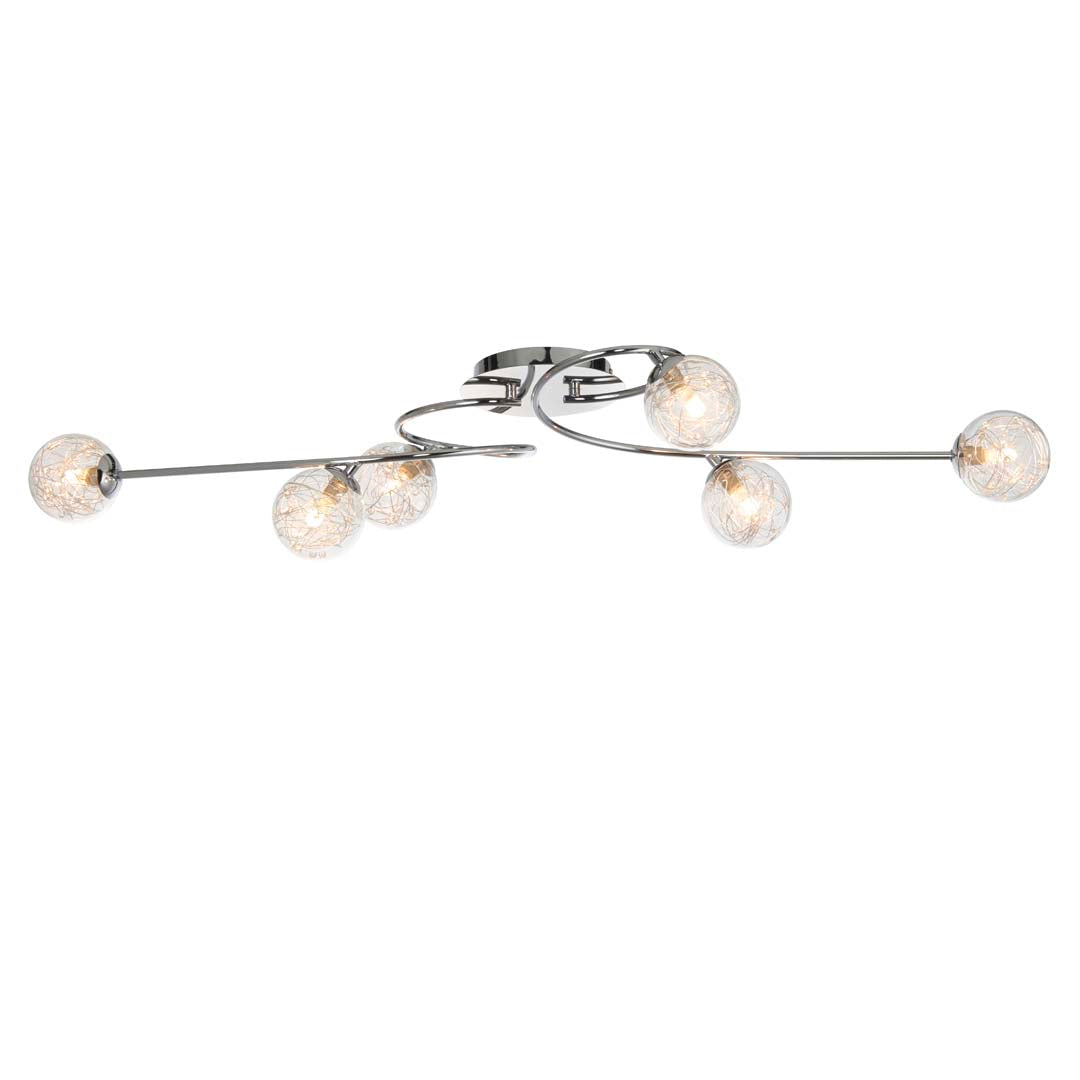 Pagazzi Jaymie 6 Light Chrome Semi Flush Ceiling Light