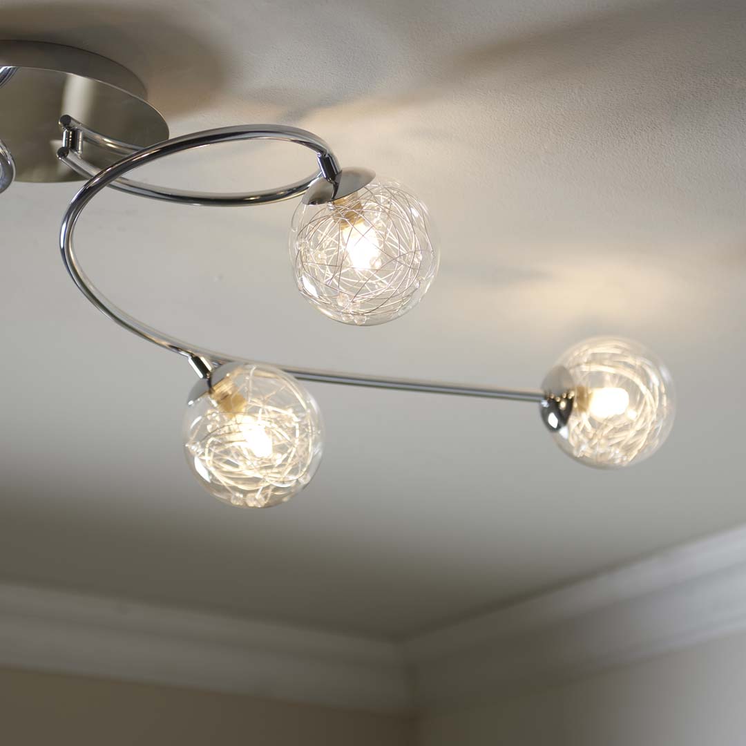 Pagazzi Jaymie 6 Light Chrome Semi Flush Ceiling Light
