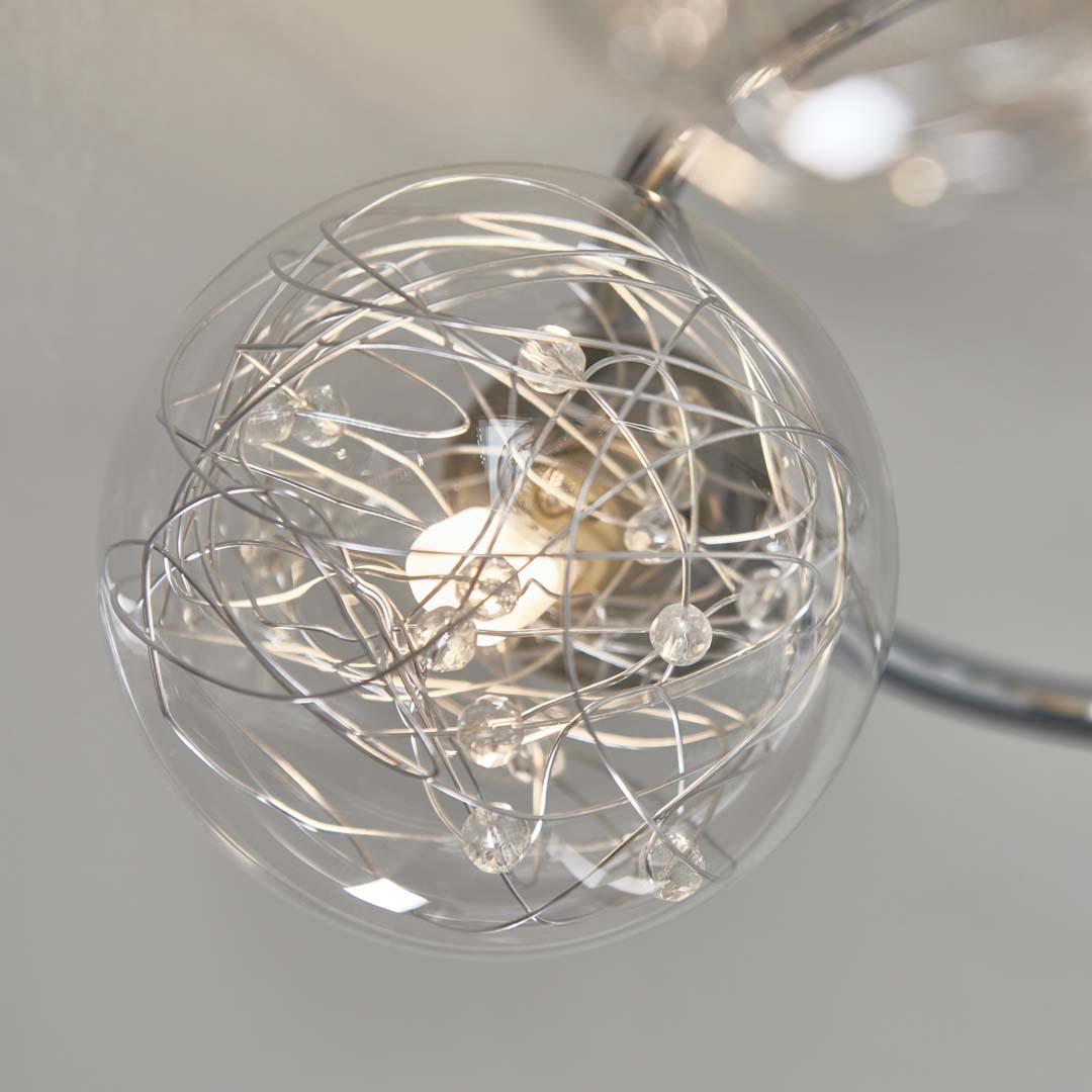 Pagazzi Jaymie 6 Light Chrome Semi Flush Ceiling Light
