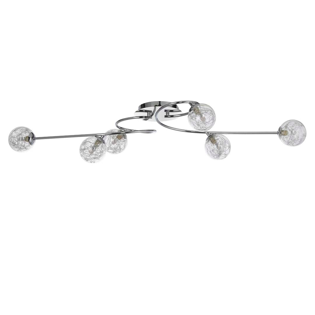 Pagazzi Jaymie 6 Light Chrome Semi Flush Ceiling Light