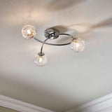 Pagazzi Jaymie 3 Light Chrome Semi Flush Ceiling Light