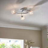 Pagazzi Jaymie 3 Light Chrome Semi Flush Ceiling Light