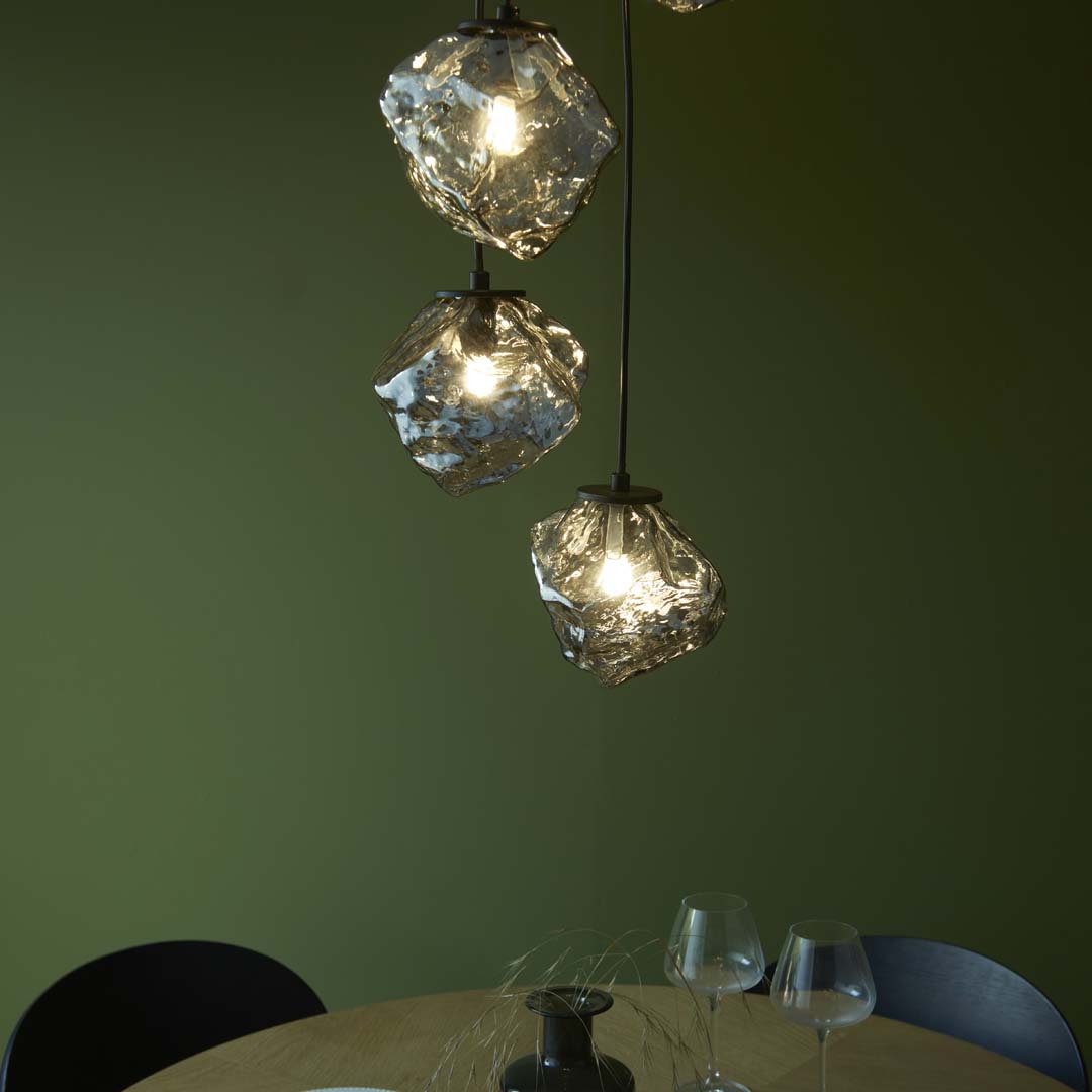 Pagazzi Molten 5 Light Smokey Glass Ceiling Pendant