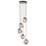Pagazzi Molten 5 Light Smokey Glass Ceiling Pendant