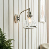Pagazzi Brunswick Polished Nickel Glass Wall Light