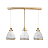 Pagazzi Brunswick 3 Light Antique Brass Glass Ceiling Pendant Bar