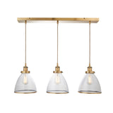 Pagazzi Brunswick 3 Light Antique Brass Glass Ceiling Pendant Bar