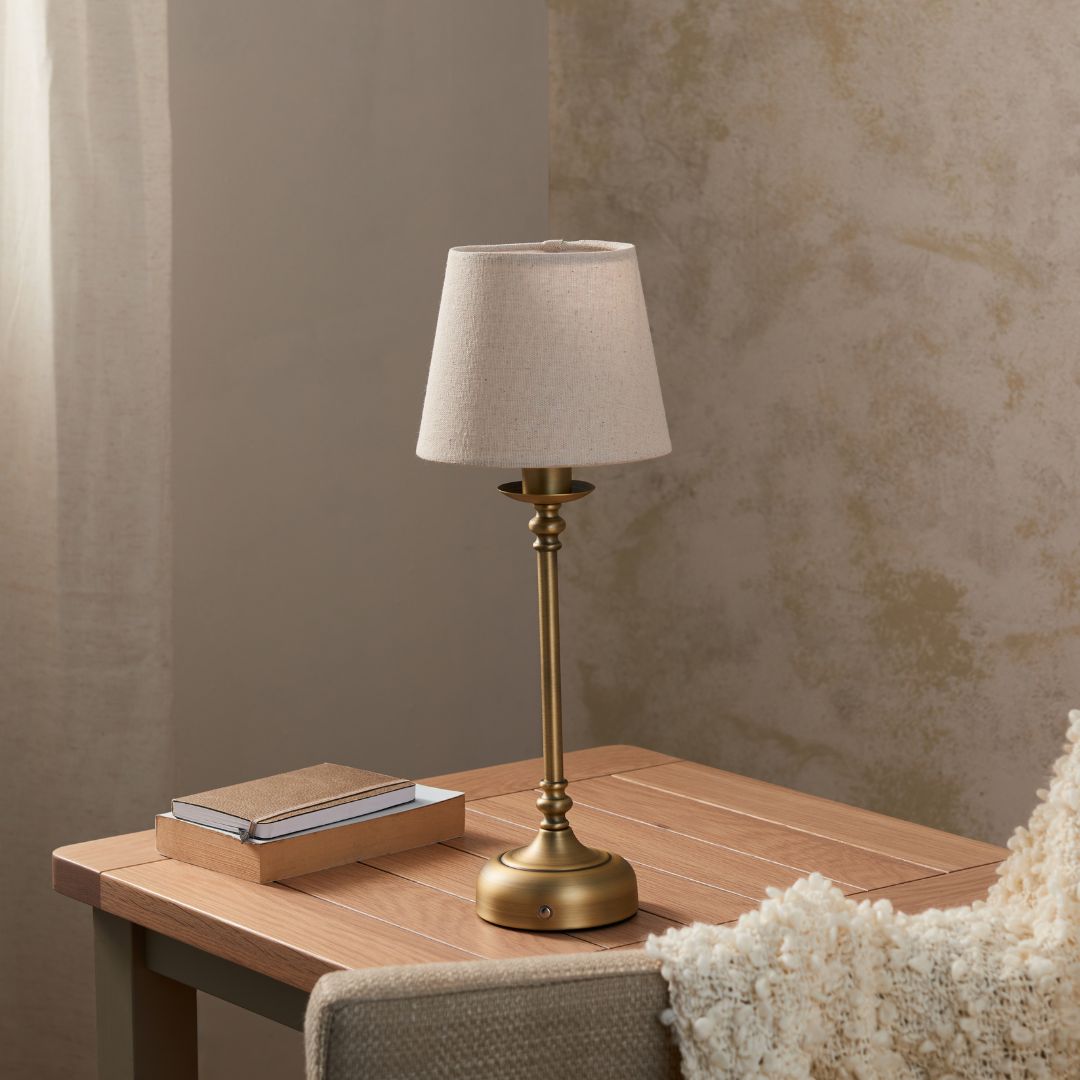 Pagazzi Fable Antique Brass Rechargeable Touch Table Lamp