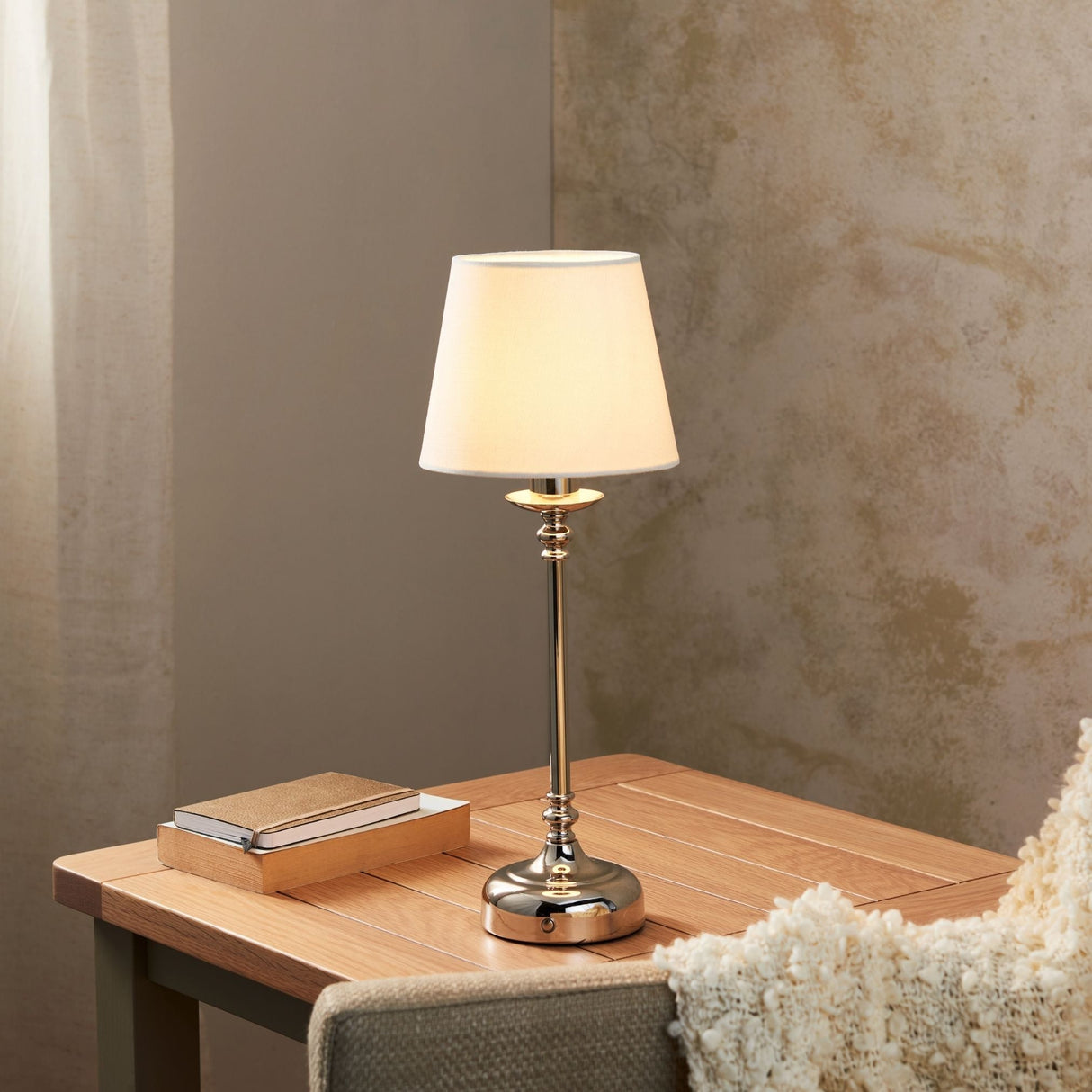 Pagazzi Fable Polished Chrome LED Rechargeable Touch Table Lamp