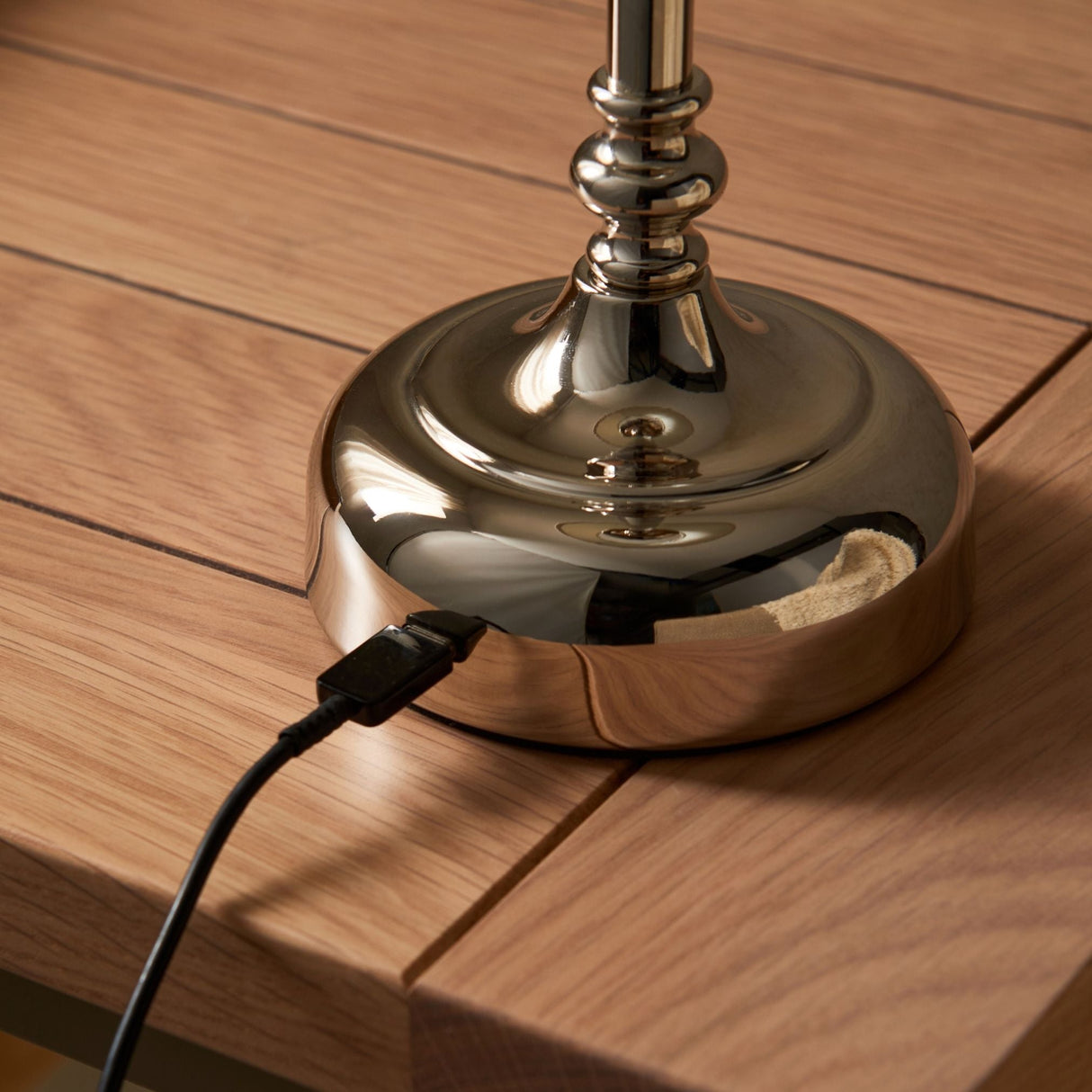 Pagazzi Fable Polished Chrome LED Rechargeable Touch Table Lamp