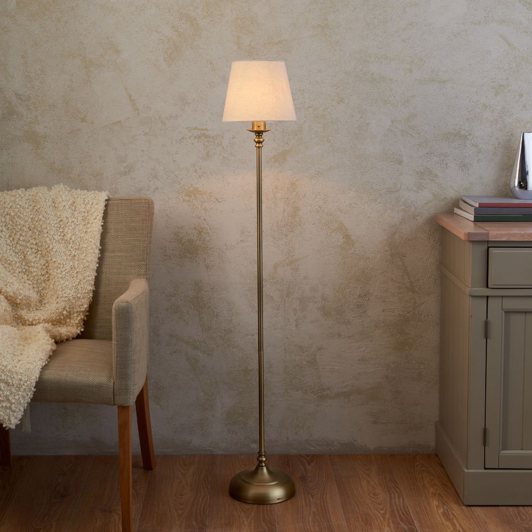 Pagazzi Fable Antique Brass Rechargeable Touch Floor Lamp