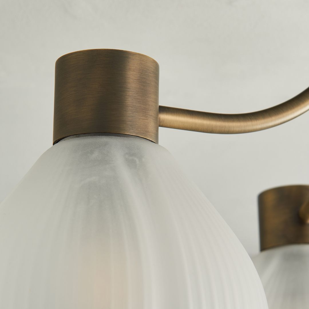 Pagazzi Hamilton 3 Light Antique Brass Semi Flush Ceiling Light