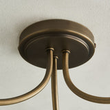 Pagazzi Hamilton 3 Light Antique Brass Semi Flush Ceiling Light