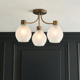 Pagazzi Hamilton 3 Light Antique Brass Semi Flush Ceiling Light