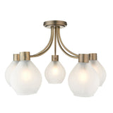 Pagazzi Hamilton 5 Light Antique Brass Semi Flush Ceiling Light