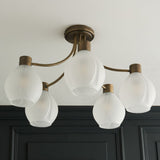 Pagazzi Hamilton 5 Light Antique Brass Semi Flush Ceiling Light