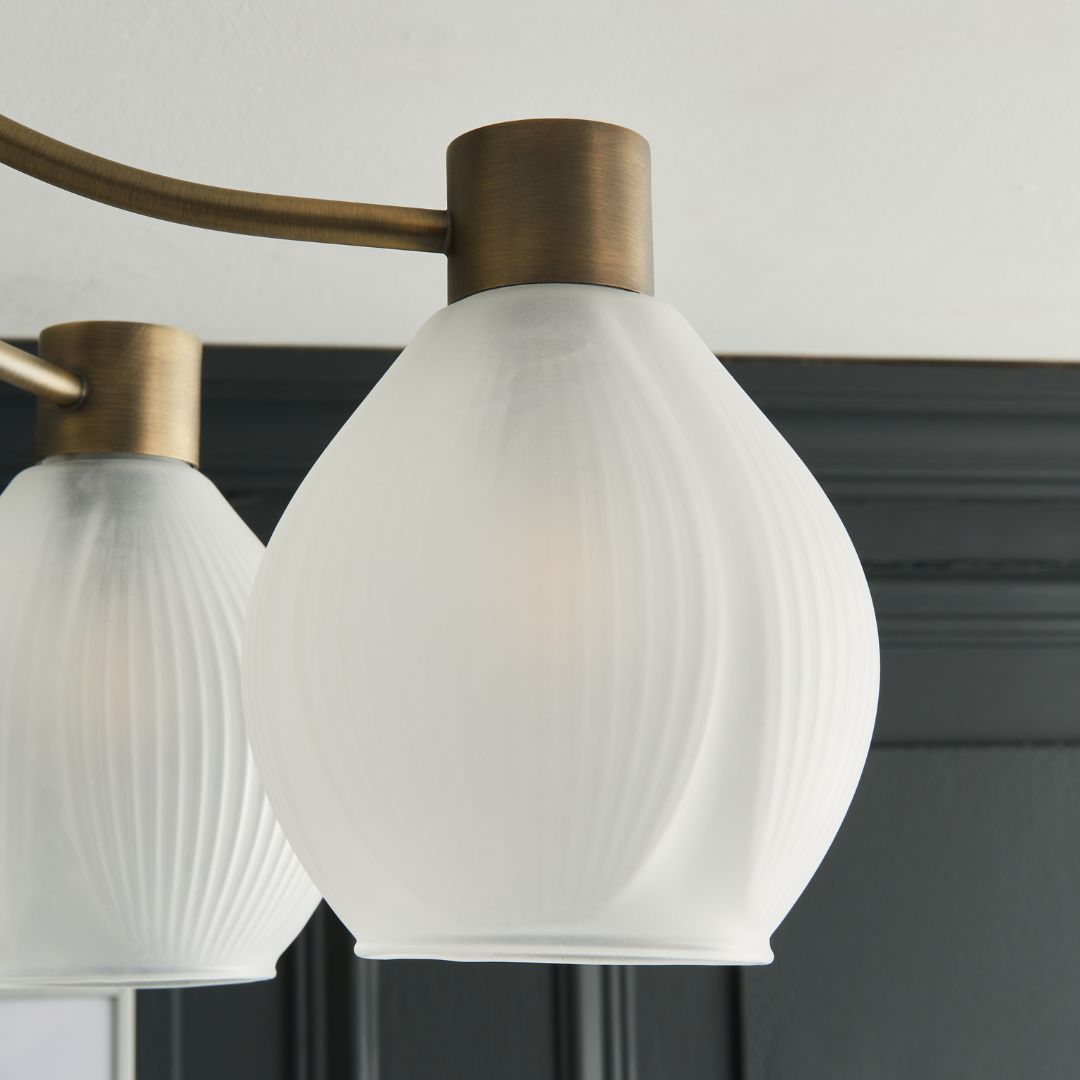 Pagazzi Hamilton 5 Light Antique Brass Semi Flush Ceiling Light