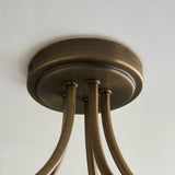 Pagazzi Hamilton 5 Light Antique Brass Semi Flush Ceiling Light