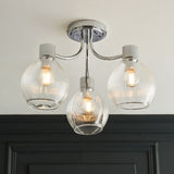 Pagazzi Hamilton 3 Light Polished Chrome Semi Flush Ceiling Light