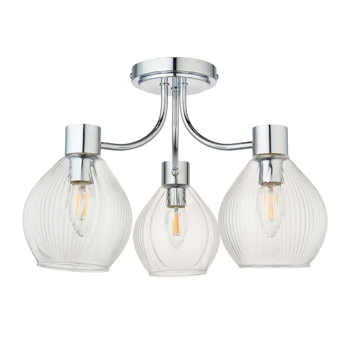 Pagazzi Hamilton 3 Light Polished Chrome Semi Flush Ceiling Light