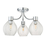 Pagazzi Hamilton 3 Light Polished Chrome Semi Flush Ceiling Light