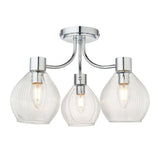 Pagazzi Hamilton 3 Light Polished Chrome Semi Flush Ceiling Light