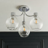 Pagazzi Hamilton 3 Light Polished Chrome Semi Flush Ceiling Light