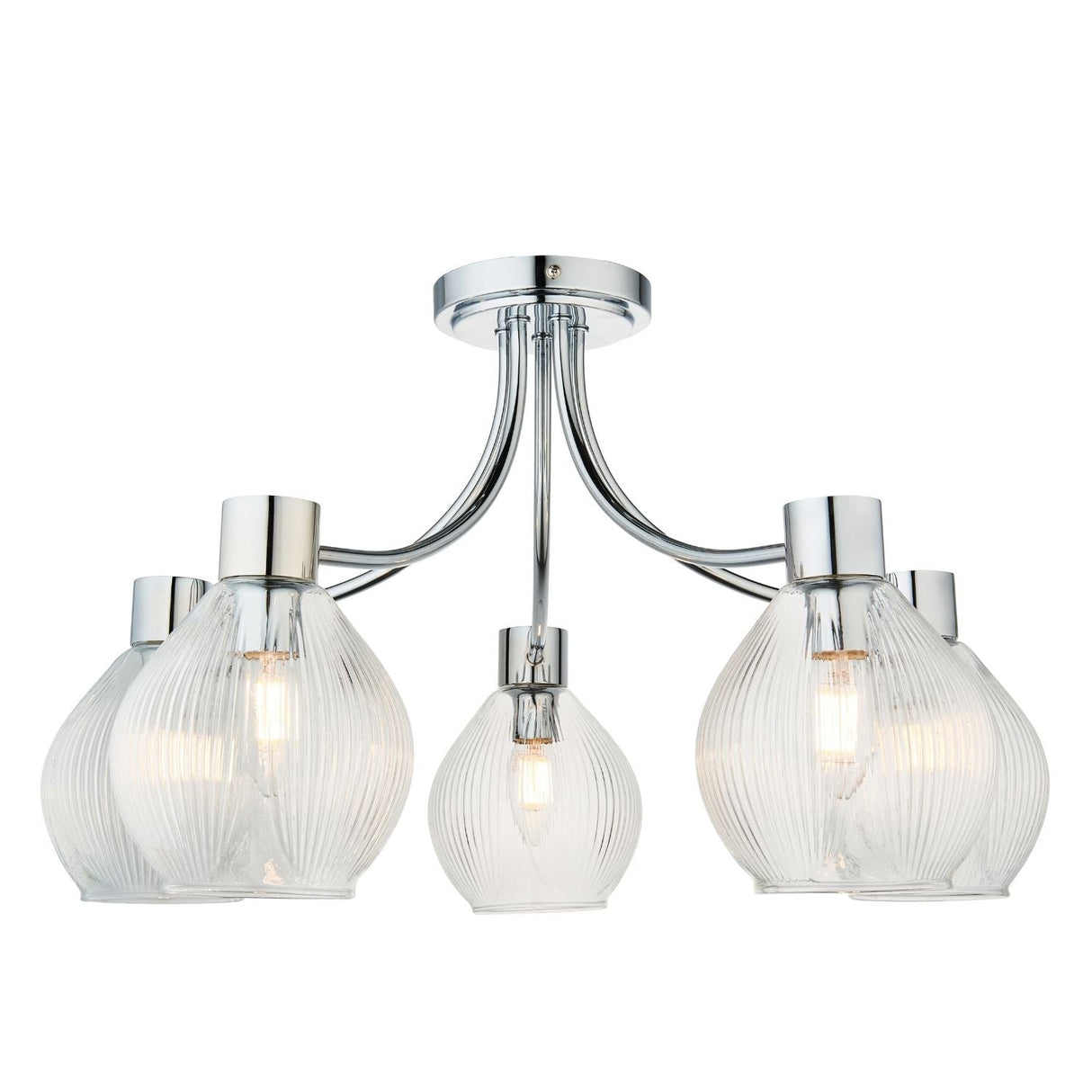 Pagazzi Hamilton 5 Light Polished Chrome Semi Flush Ceiling Light