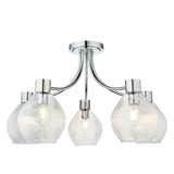 Pagazzi Hamilton 5 Light Polished Chrome Semi Flush Ceiling Light