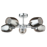 Pagazzi Hayden 5 Light Silver & Smoked Glass Semi Flush Ceiling Light
