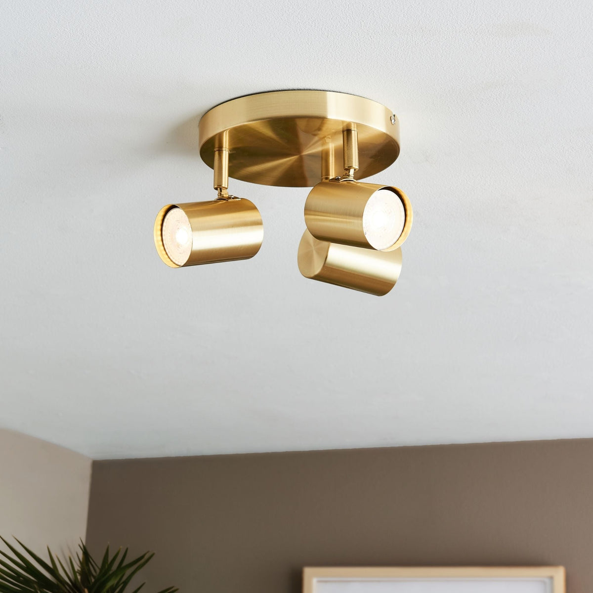 Pagazzi Hereford 3 Light Satin Gold Ceiling Spotlight