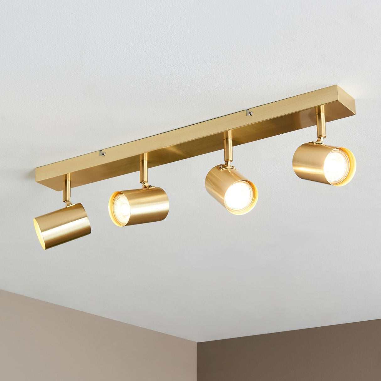 Pagazzi Hereford 4 Light Satin Gold Ceiling Spotlight Bar