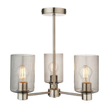 Pagazzi Kingsholm 3 Light Satin Nickel Semi Flush Ceiling Light