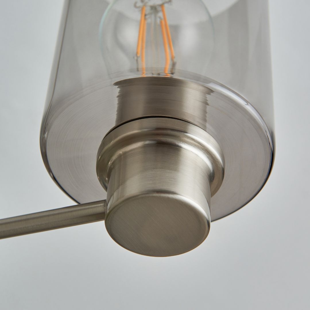Pagazzi Kingsholm 3 Light Satin Nickel Semi Flush Ceiling Light
